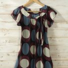 Purple Blue Chiffon Big Polkadot Dress