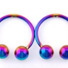 Surgical Steel Anodise Curved Barbell with Ball