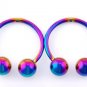 Surgical Steel Anodise Curved Barbell with Ball