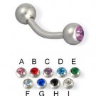 Surgical Steel Eyebrow Banana with Swarovski Stone Ball