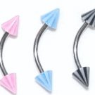 Surgical Steel Eyebrow Banana with Fancy UV Cone