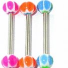 Surgical Steel Tounge Barbell With UV Candy Ball