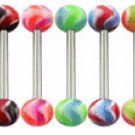 Surgical Steel Tounge Barbell with Fancy UV Ball