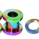 Steel Rainbow Anodised Ear Flesh Tunnel