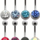 Surgical Steel Single Jewel Banana Belly Ring