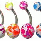 Surgical Steel Banana Belley with fancy uv ball