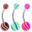 Surgical Steel Banana Belley with Fancy UV Ball