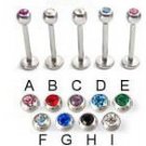 Surgical Steel Labret with Stone Ball