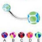 Surgical Steel Banana Belley with Fancy UV Ball