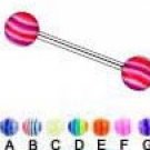 Steel Tounge Barbell with  UV Ball