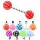 Steel Tounge Barbell with UV Ball