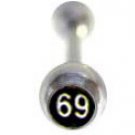 Surgical Steel Tounge Barbell with 69 Logo Ball