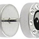 Surgical Steel Jeweled Ear Young Ying Logo Design
