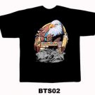 Black colour T-Shirt with Fabric Eagle