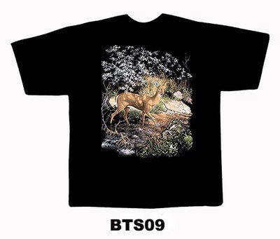 Black colour T-Shirt with Fabric printing Design