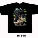 Black colour T-Shirt with Fabric printing Black cheeta Design