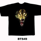 Black colour T-Shirt with Fabric printing Lion Face Design