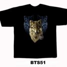 Black colour T-Shirt with Fabric printing Fox Face Design