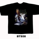 Black colour T-Shirt with Fabric printing  Design