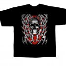 Black colour T-Shirt with Fabric printing Skull Face Design