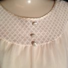 Vintage 60’s Radcliffe Sheer Pink Nude Nylon Nightgown, Short Lined, Large