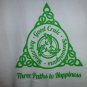 Womens Irish V-Neck T-Shirt:  Three Paths to Happiness: Malarkey - Good Craic - Shenanigans - Large