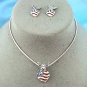 Support USA - NECKLACE & EARRING PATRIOTIC ANGEL (X075973)