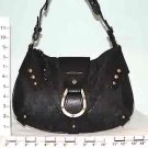 PURSE- HORSESHOE THEME - LEATHER LOOK- BLACK (X075818)