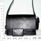 LEATHER LOOK SHOULDER BAG -BLACK (X078059)