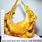 Purse - Leather Look - Gold Ruffles (X074367)