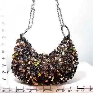SEQUIN BEADS PURSE HOBO - MULTI BLACK (X071743)