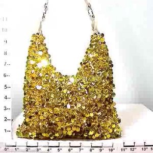 SEQUIN BEADS PURSE HOBO - GOLD - SMALL (X071748)