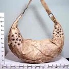 PURSE - BEIGE - SILVER STUDS - MULTI STORAGE INSIDE (X074374)