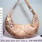 PURSE - BEIGE - SILVER STUDS - MULTI STORAGE INSIDE (X074374)
