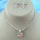 Support USA - NECKLACE & EARRING PATRIOTIC ANGEL  (y75973)