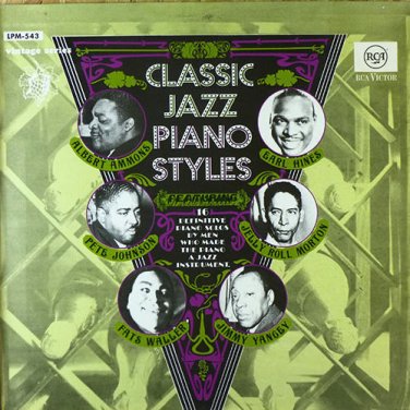 CLASSIC JAZZ PIANO STYLES LP Vinyl Record RCA Victor LPV-543