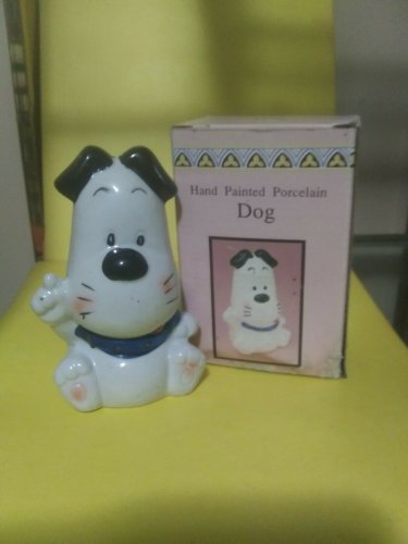 Dog Figurine Ceramic-Porcelain Hand Painted