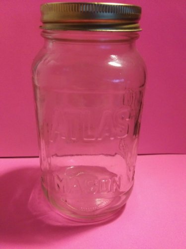 Vintage Atlas Mason Jar - 1 Quart