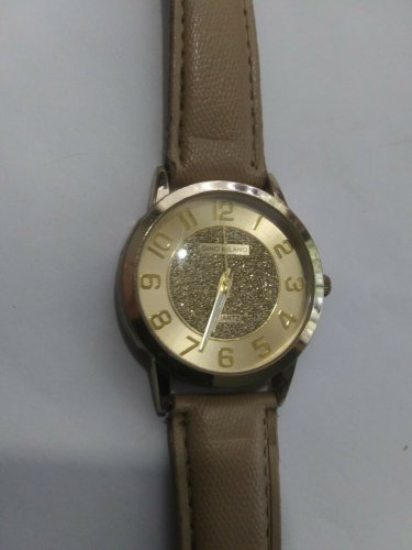 BIG BOLD GINO MILANO WATCH 7696 GOLD TONE TAN BAND~FREE SHIPPING