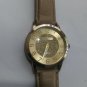 BIG BOLD GINO MILANO WATCH 7696 GOLD TONE TAN BAND~FREE SHIPPING