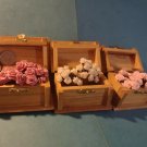 2 Miniature Wooden Jewelry Boxes w/choice of Rose color...SHIPS FREE!!!