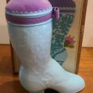 NEW VINTAGE AVON FASHION BOOT PIN CUSTION DECANTER BOTTLE 4 fl oz SONNET COLOGNE