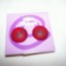 Red Round Earrings