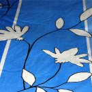 New Luxury single / twin cotton flannelle sheet set with pillowcase 425 gsm. White Silhouette blue