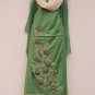green metal sequin salwar kameez / lehenga choli designer partywear in tussar cotton. free S& H
