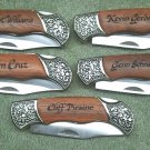 Laser Engraved Rosewood DecoGrip Hunting/Pocket Knife Best Man Groomsman Gift