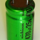 470uF-25V Nichicon High Temp 105C Snap Aluminum Electrolytic Capacitor - 5 Pieces