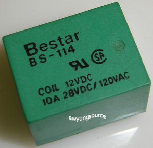 BS-114 MINI-RELAY 12VDC COIL BESTAR 10A-28VDC-120VAC