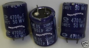 4700uF-50V SAMHWA ELECTROLYTIC 85C CAPACITOR 3 PCS