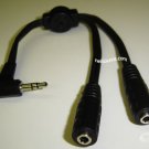 STEREO SPLITTER Y CABLE 3.5mm(M)-2 x 3.5mm(F) 6 INCH